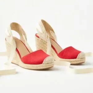 LOFT | Shoes | Loft Red And Cream Espadrille Wedges | Poshmark display picture 1